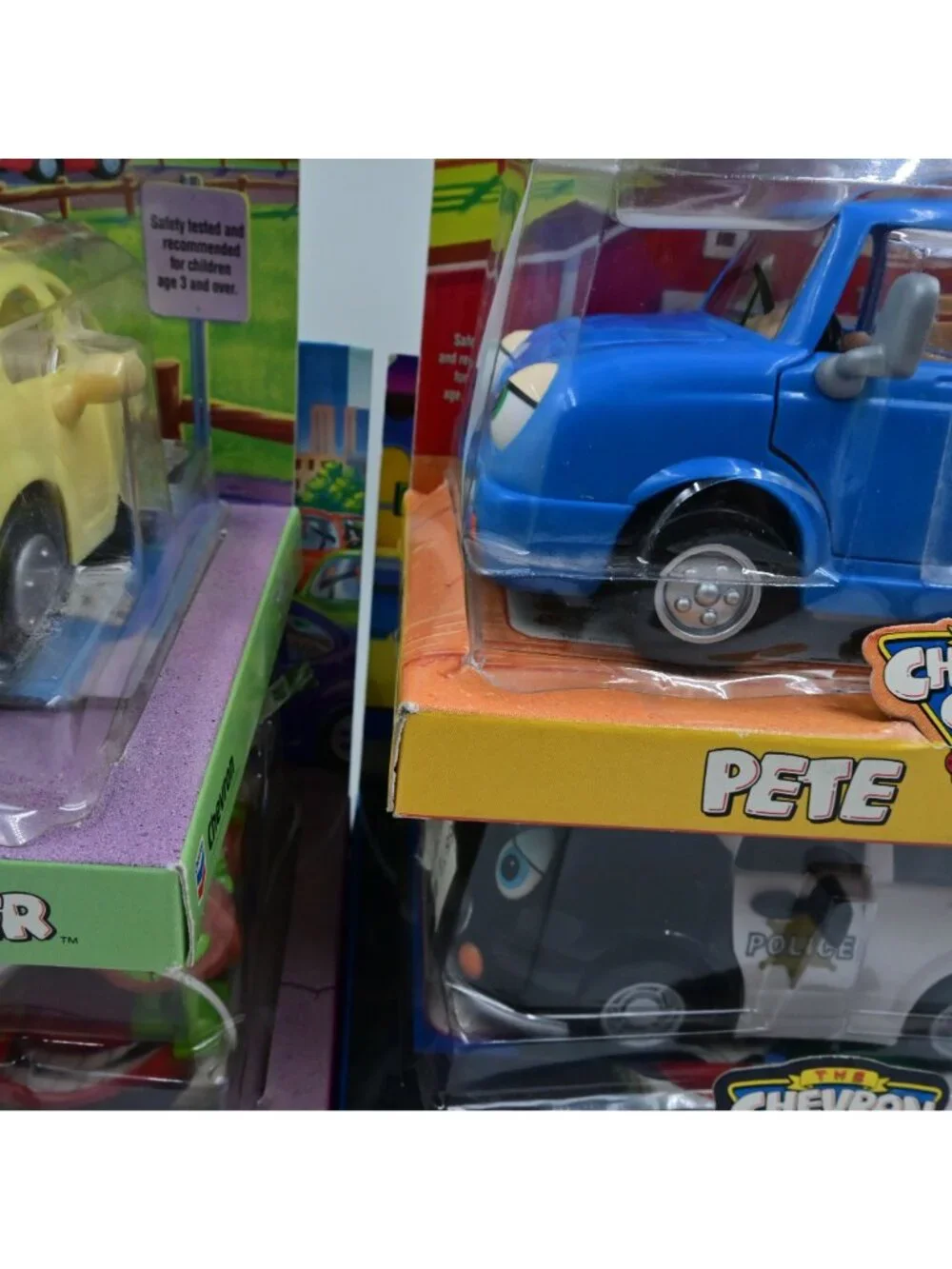 Chevron Cars Pete Pick-Up Patty Patrol Casey Coupe Brandon Bouncer Toy Set New